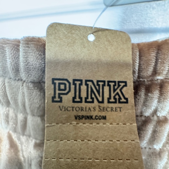 PINK by Victoria's Secret Velvet Wide-Leg Pants Tan - Picture 8 of 12
